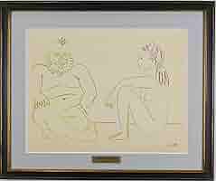 パブロ・ピカソ　リトグラフ　１９６２年制作の版画　人間喜劇よりIV No.55 パブロ・ピカソ リトグラフ 1962年制作の版画 人間喜劇より